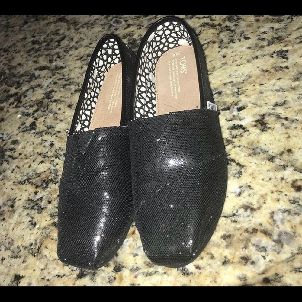 Black Sparkly Toms